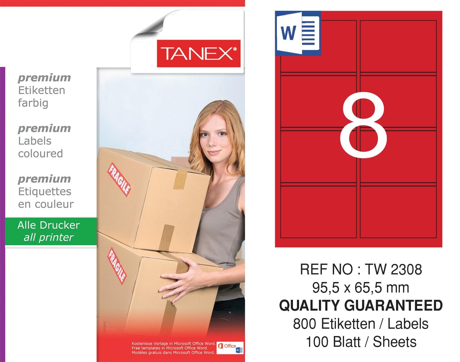 TW-2308 95,5x65,5 mm KIRMIZI LASER ETİKET 