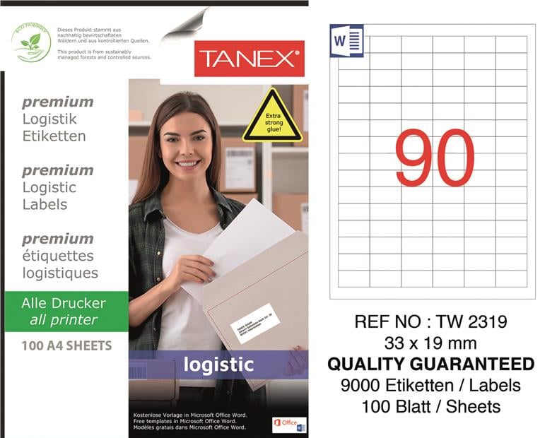 TW-2319  33x19 mm LOJİSTİK ETİKET 