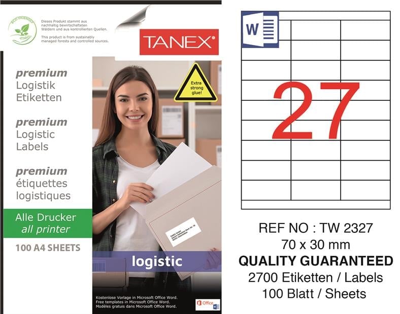 TW-2327 70x30 mm LOJİSTİK ETİKET 