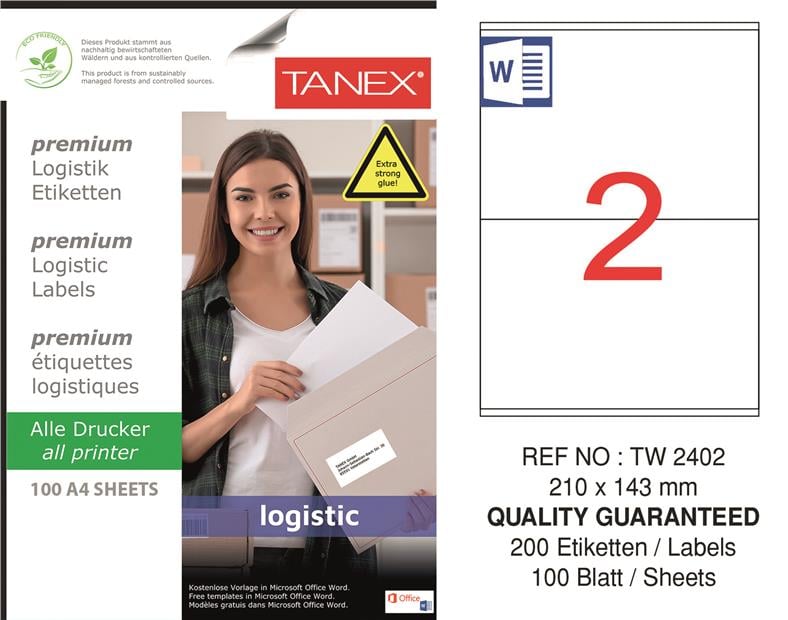 TW-2402 210x143 mm LOJİSTİK ETİKET 