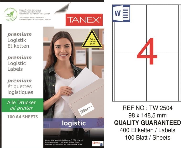 TW-2504 98x149 mm LOJİSTİK ETİKET 