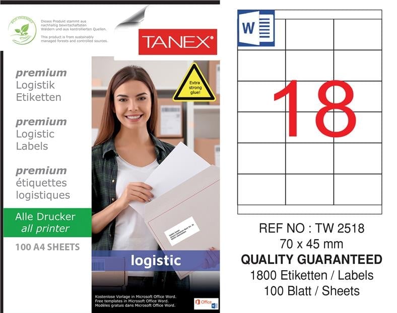 TW-2518 70x45 mm LOJİSTİK ETİKET 