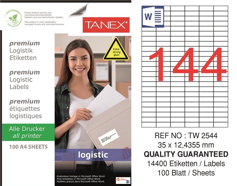 TW-2544 35x12,4355 mm LOJİSTİK ETİKET 