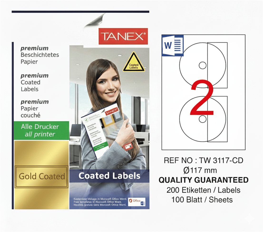 TW-3117 117 mm GOLD LASER ETİKET 