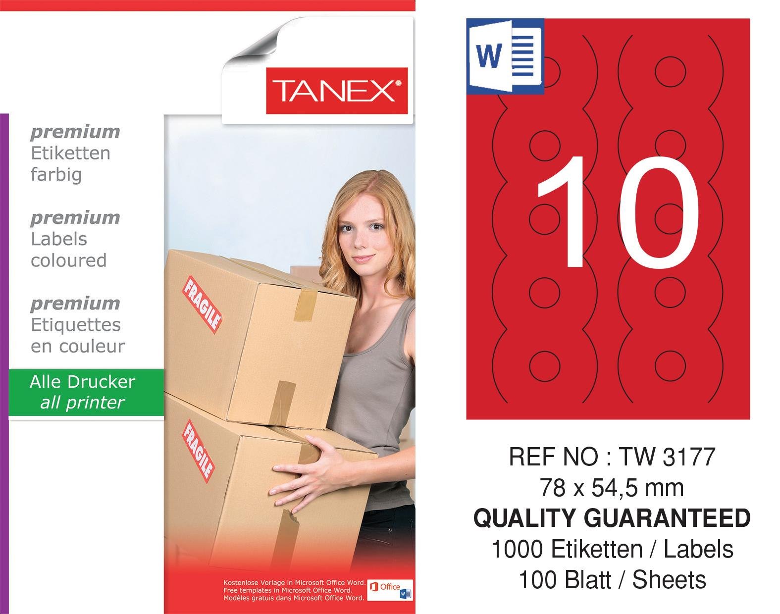 TW-3177 78x54,5 mm KIRMIZI LASER ETİKET 