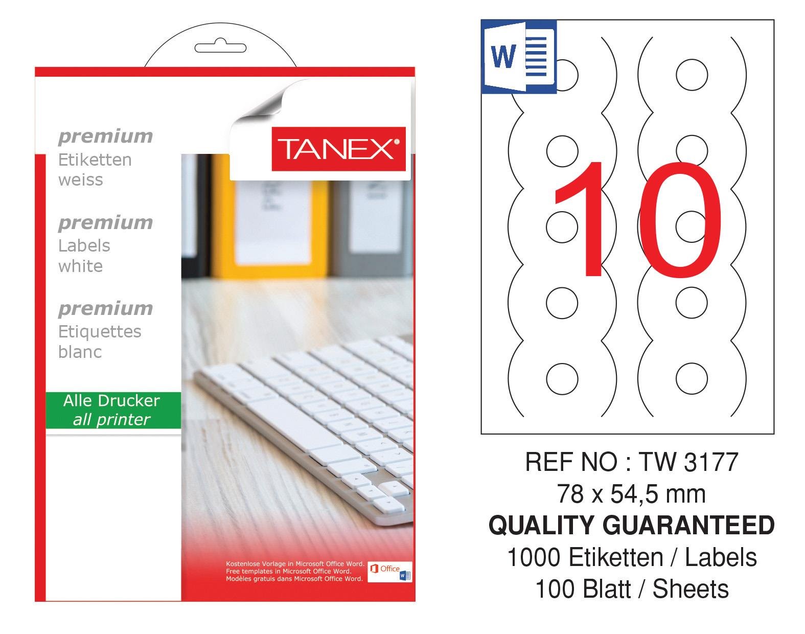 TW-3177 78x54,5 mm LASER ETİKET .