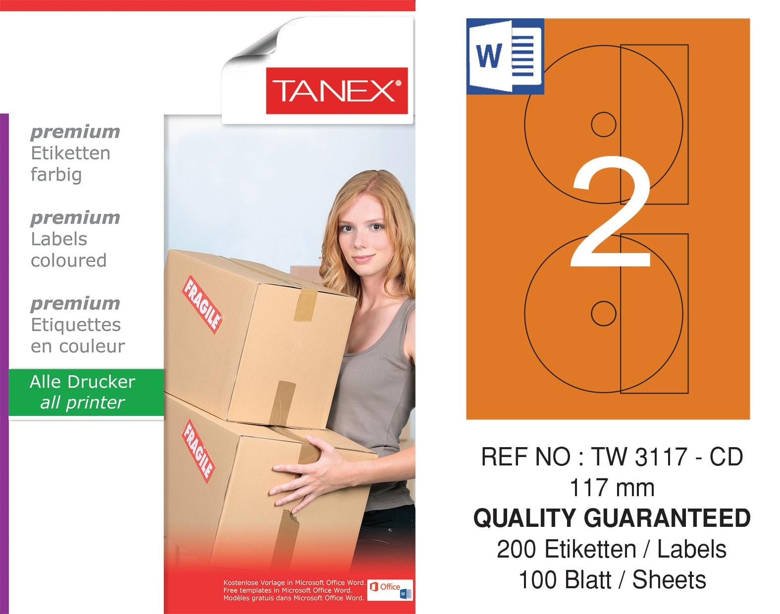 TW-3177 78x54,5 mm TURUNCU LASER ETİKET 