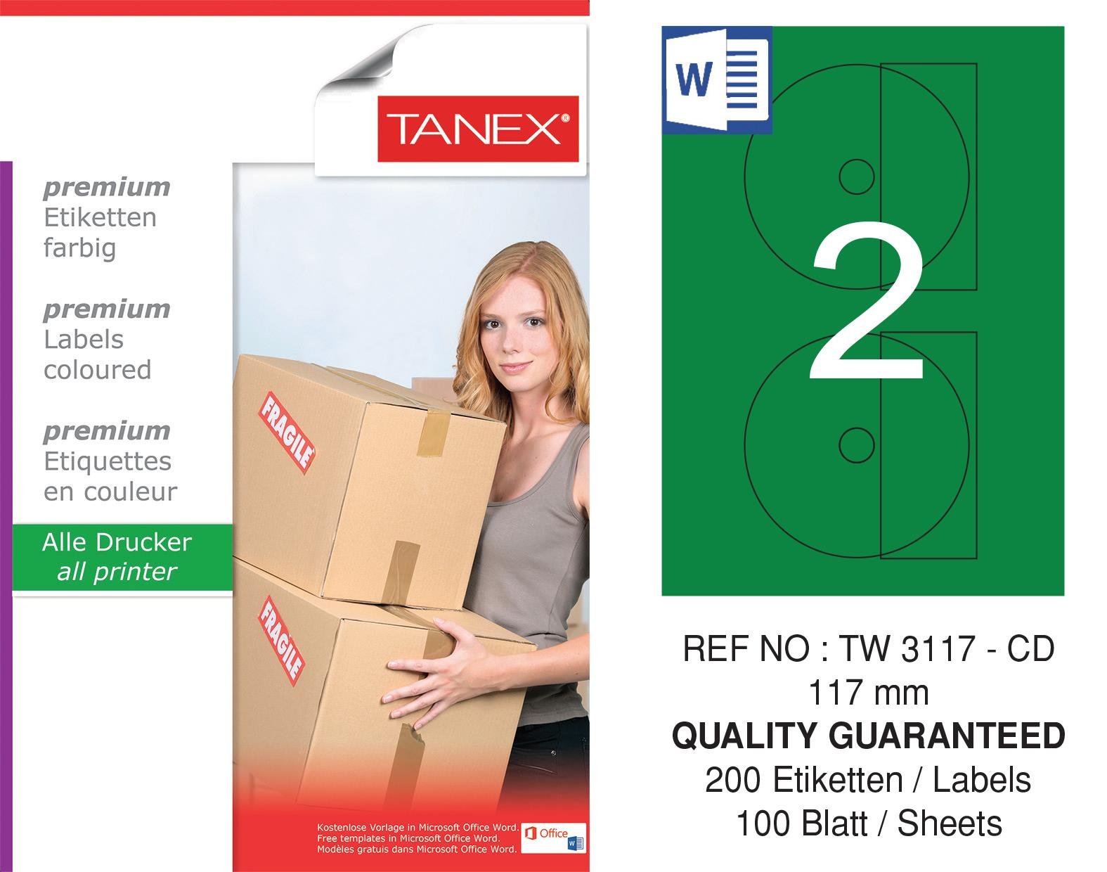 TW-3177 78x54,5 mm YEŞİL LASER ETİKET 
