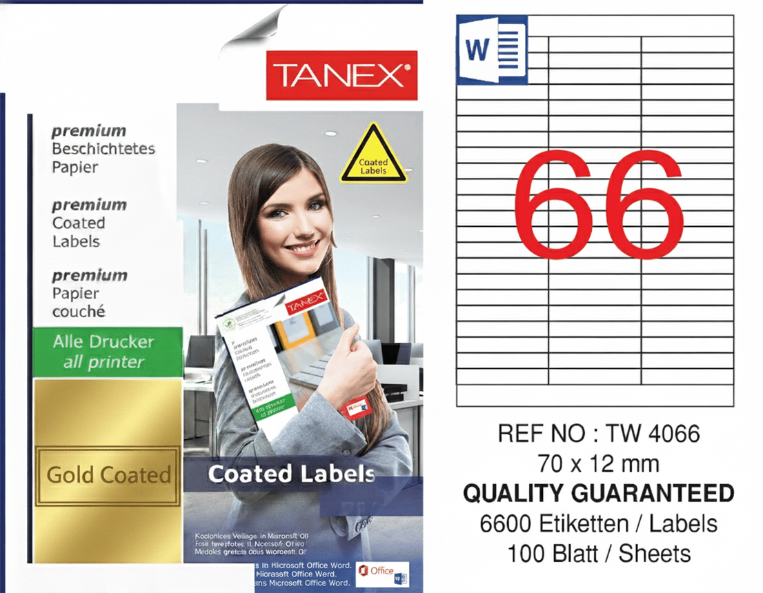 TW-4066 70x12 mm GOLD LASER ETİKET 