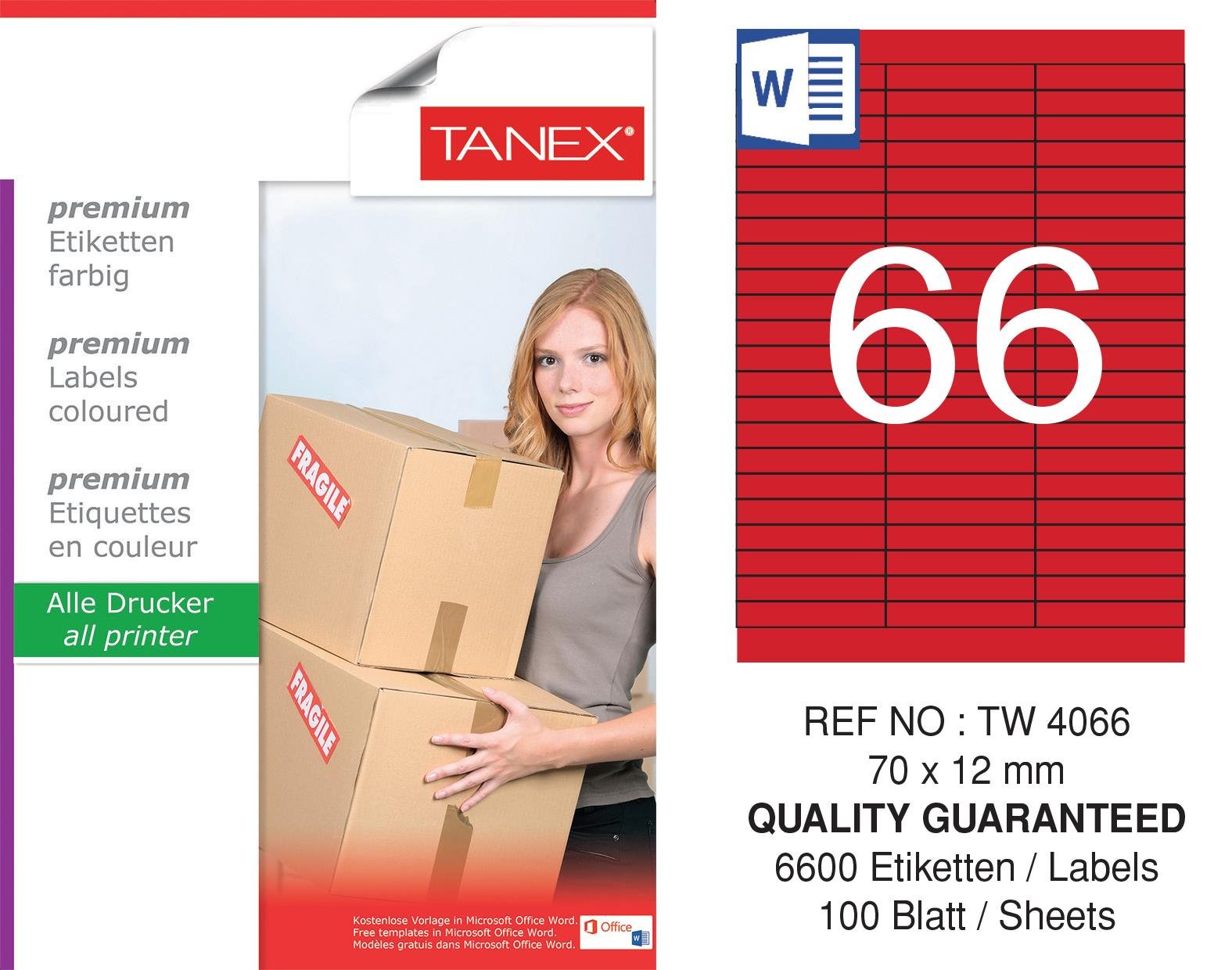 TW-4066 70x12 mm KIRMIZI LASER ETİKET 