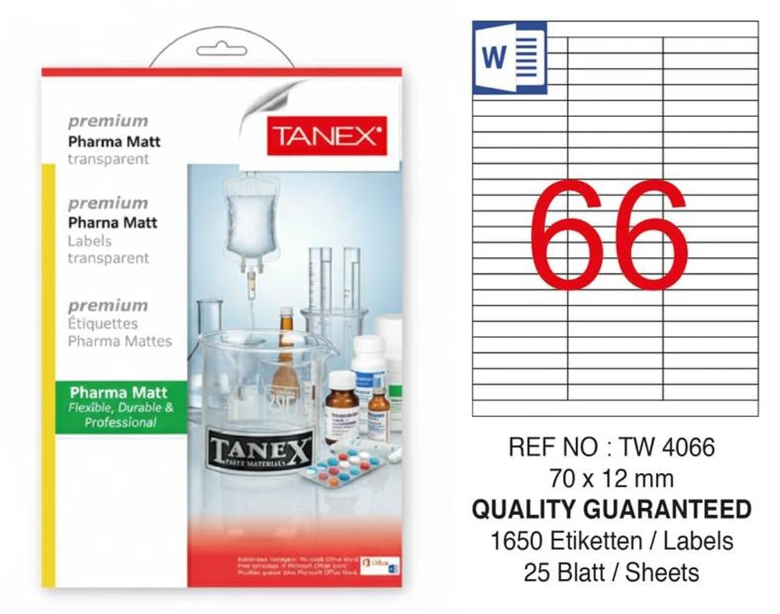 TW-4066 70x12 mm PHARMA MATTLASER ETİKET 