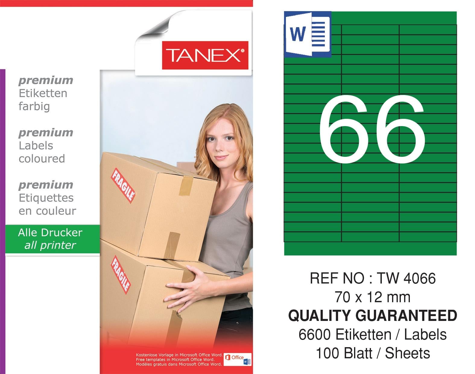 TW-4066 70x12 mm YEŞİL LASER ETİKET 