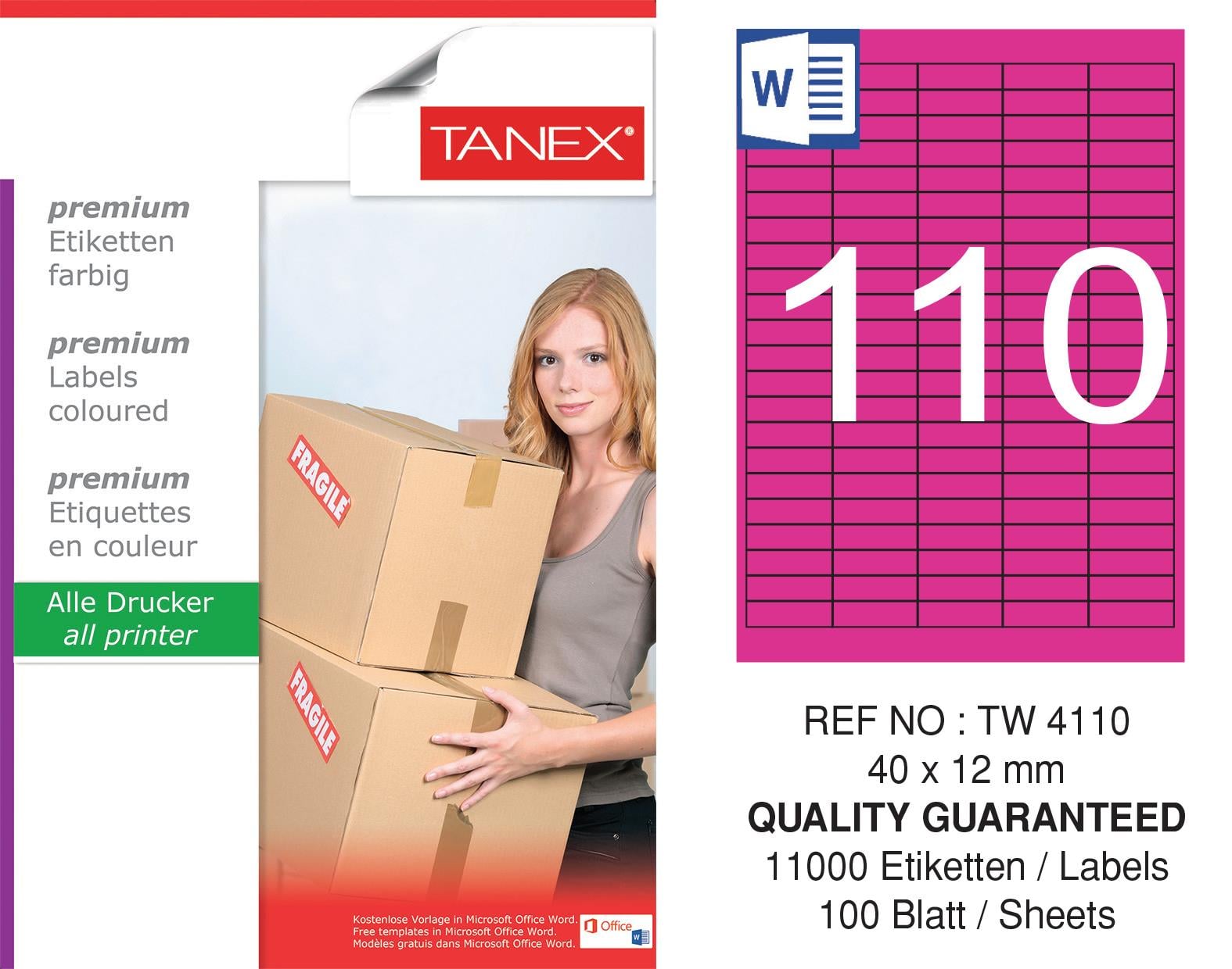 TW-4110 40x12 mm PEMBE LASER ETİKET 