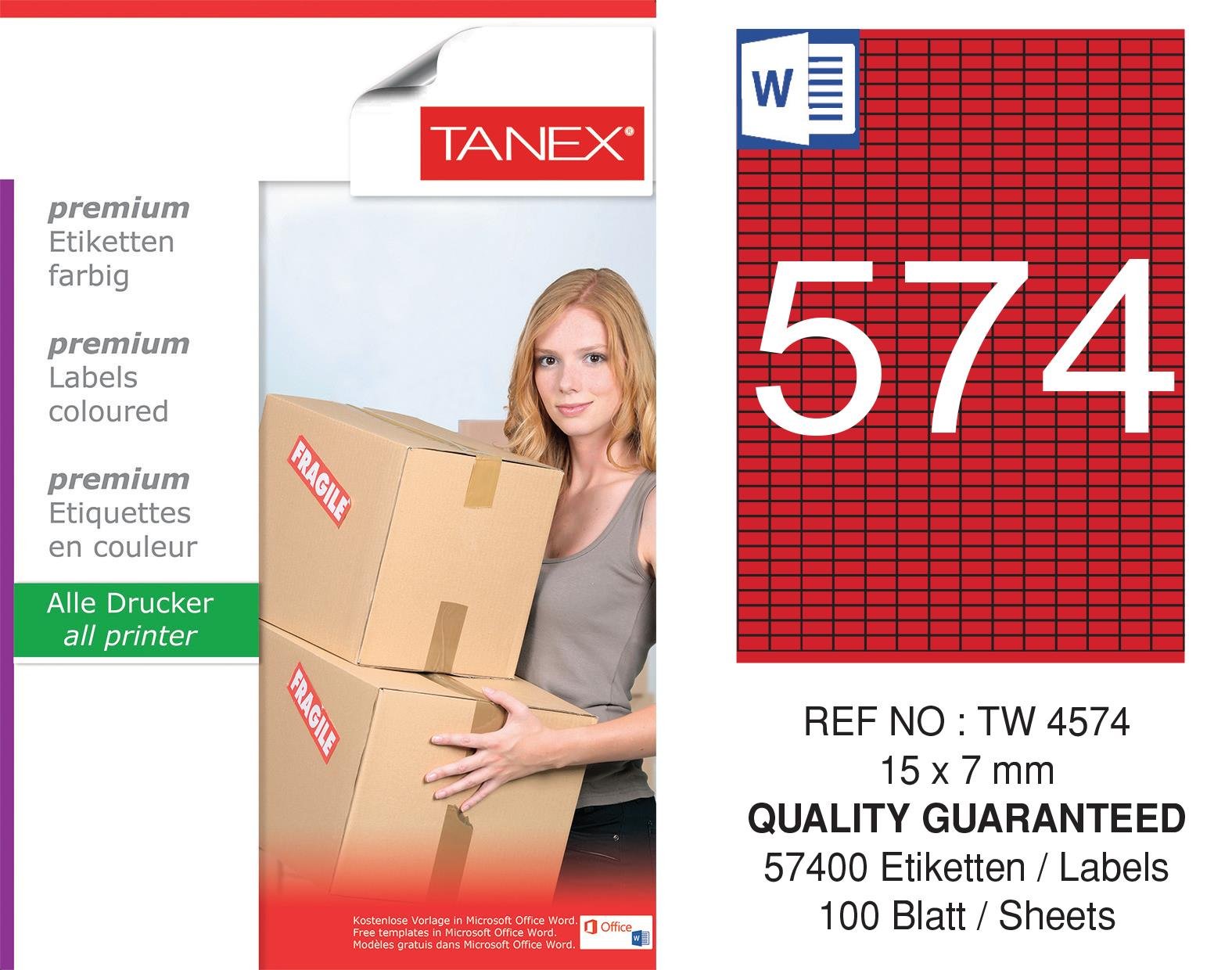 TW-4574 15x7 mm KIRMIZI LASER ETİKET 