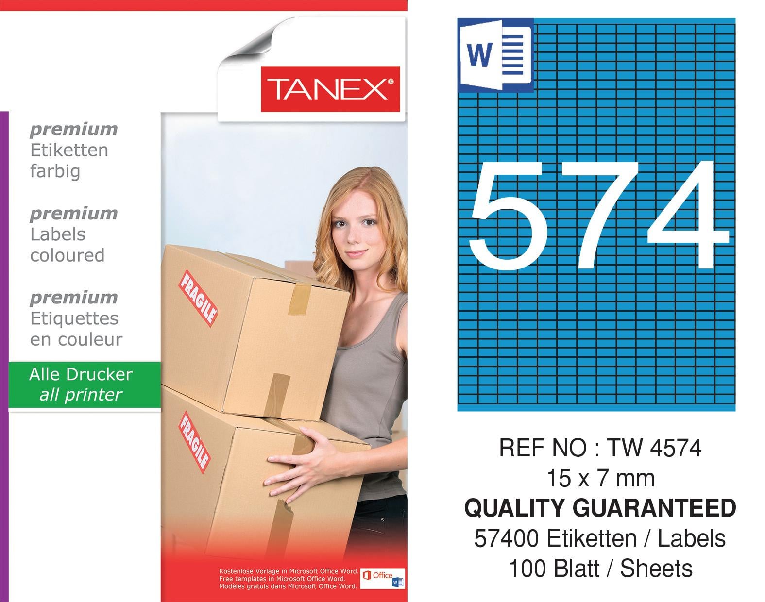 TW-4574 15x7 mm MAVİ LASER ETİKET 