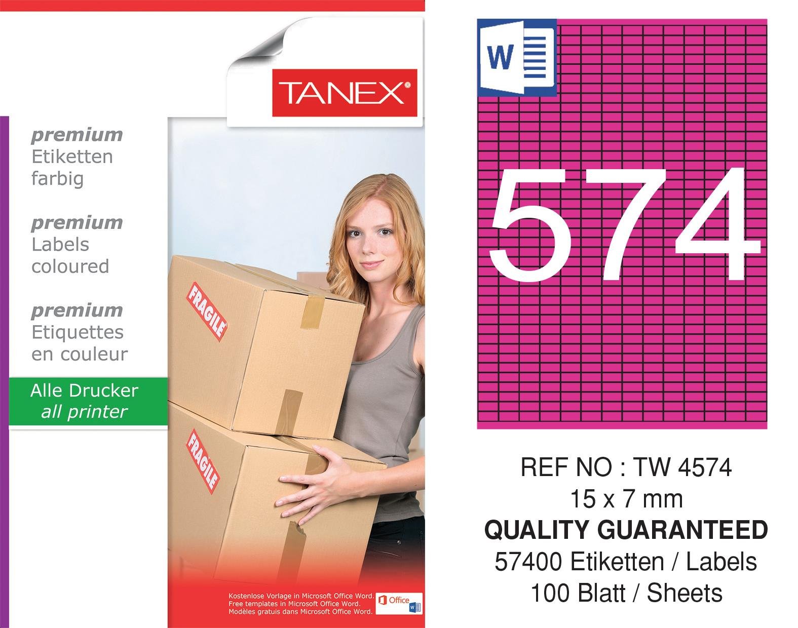 TW-4574 15x7 mm PEMBE LASER ETİKET 