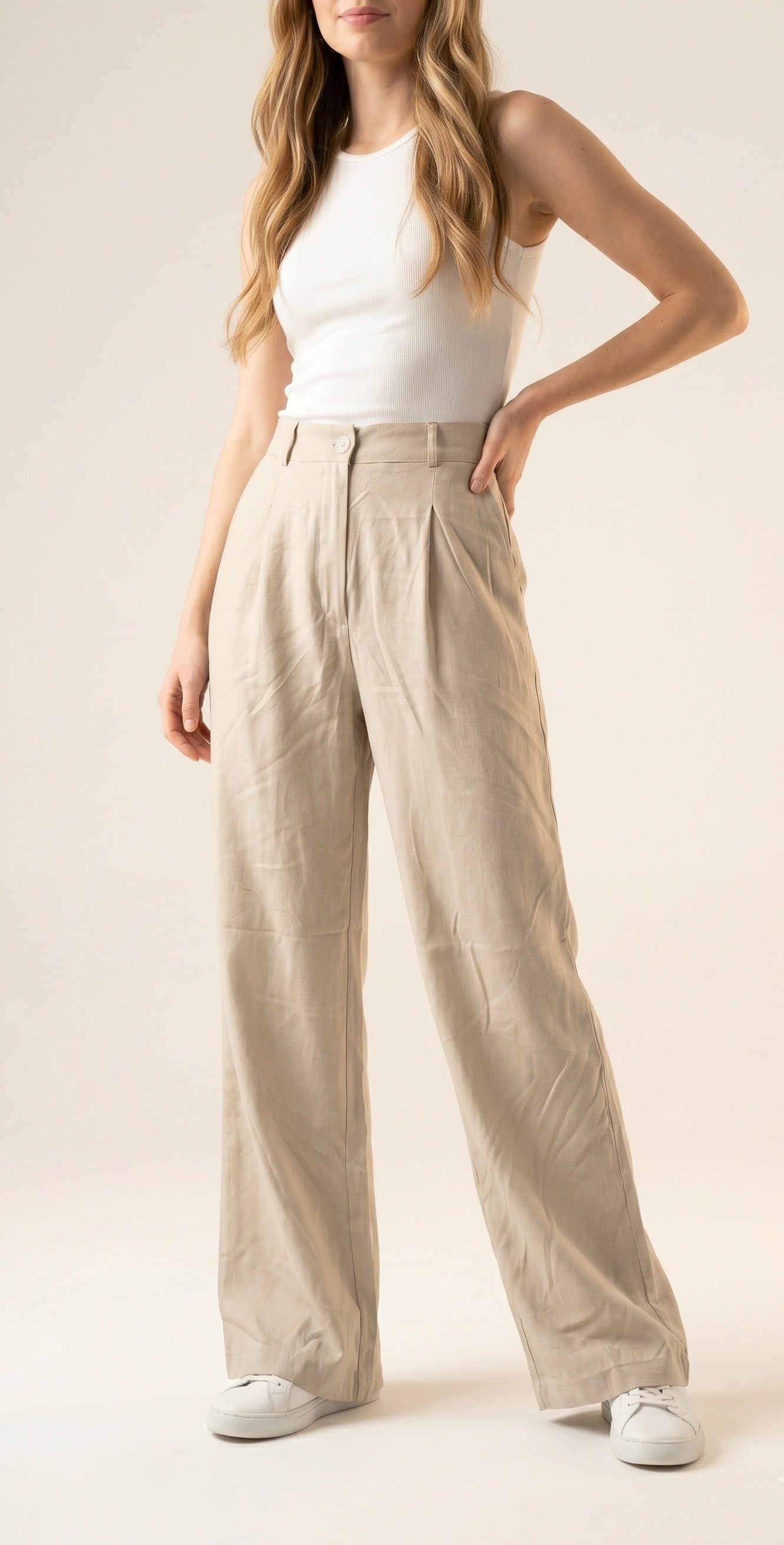 OLIVE-2371 TENSEL PANTOLON BEJ