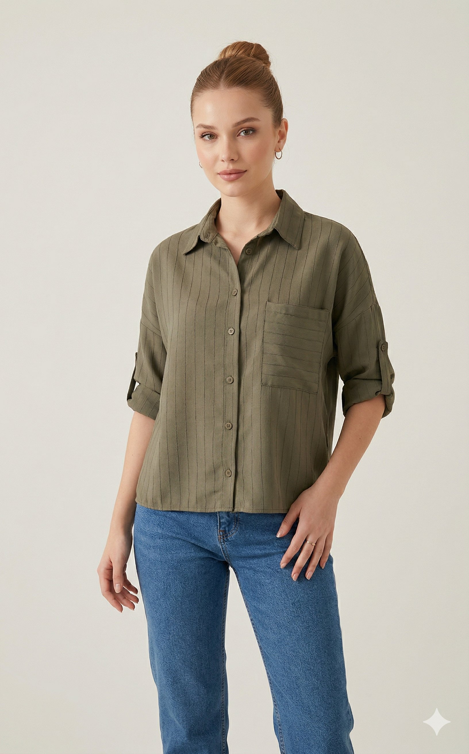 OLIVE-2434 GÖMLEK HAKİ