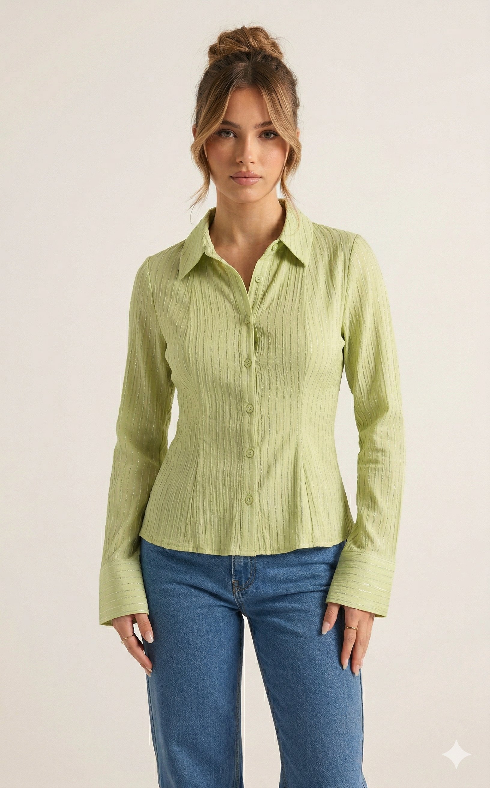 OLIVE-2526 GÖMLEK YAĞ YEŞİLİ
