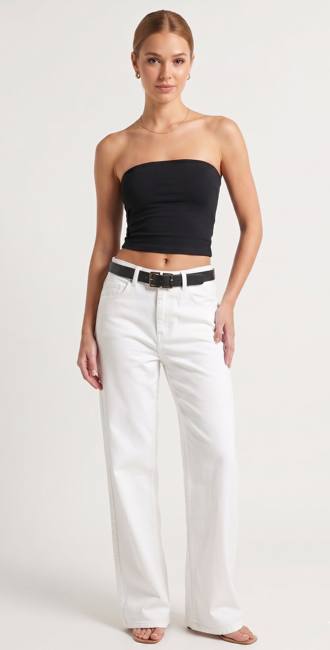 OLIVE-26428 KEMER PALAZZO JEAN BEYAZ