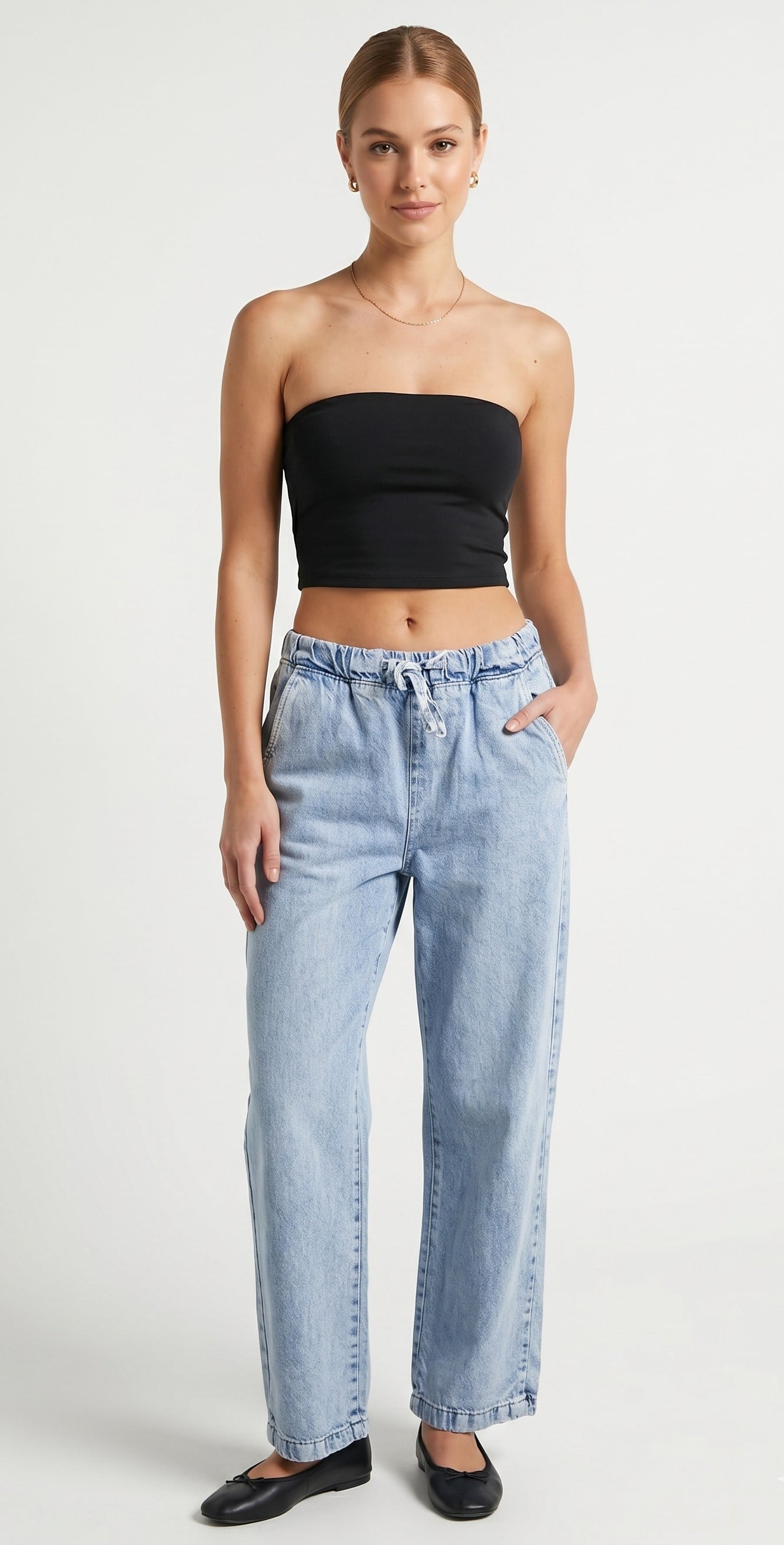 OLIVE-26438 BEL LASTİK JEAN MAVİ