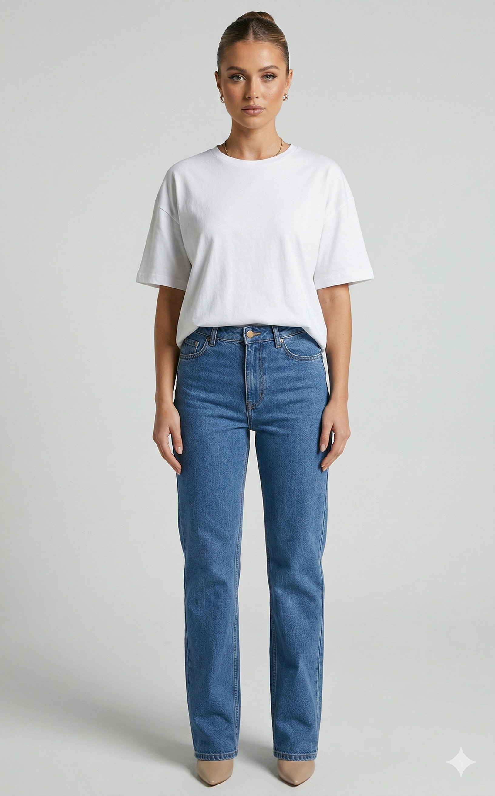 OLIVE-3683 BASIC TSHIRT EKRU