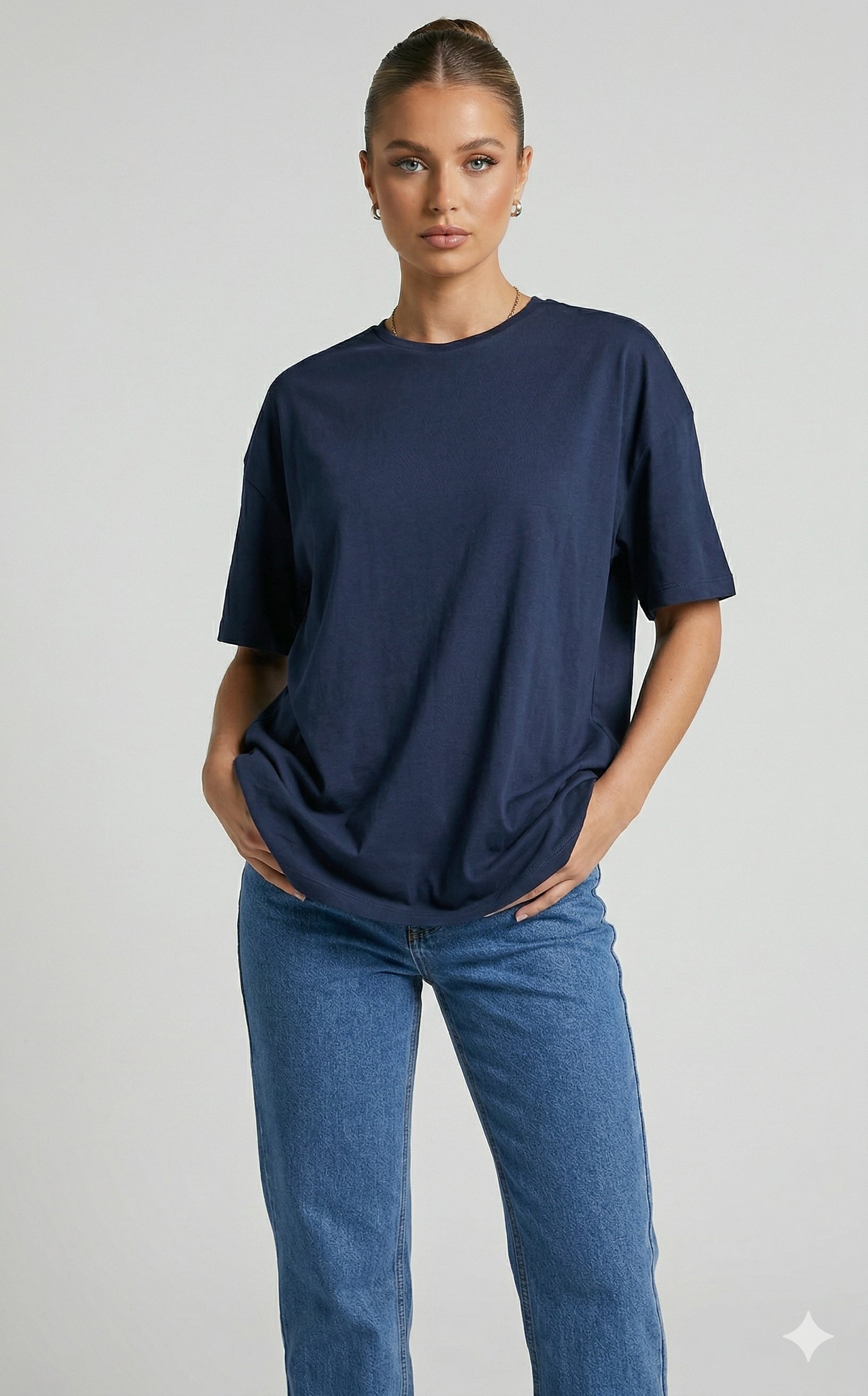 OLIVE-3683 BASIC TSHIRT KOYU LACİ