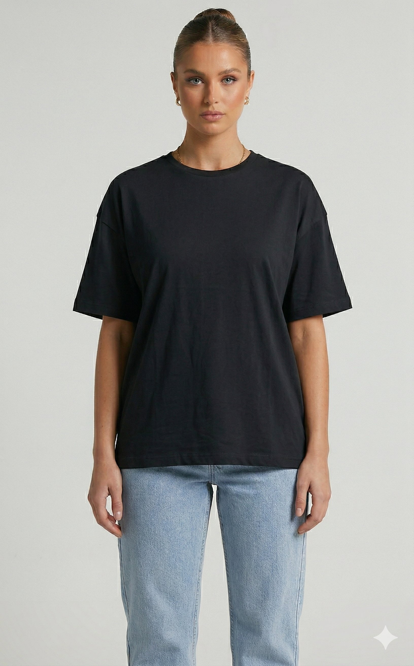 OLIVE-3683 BASIC TSHIRT SİYAH