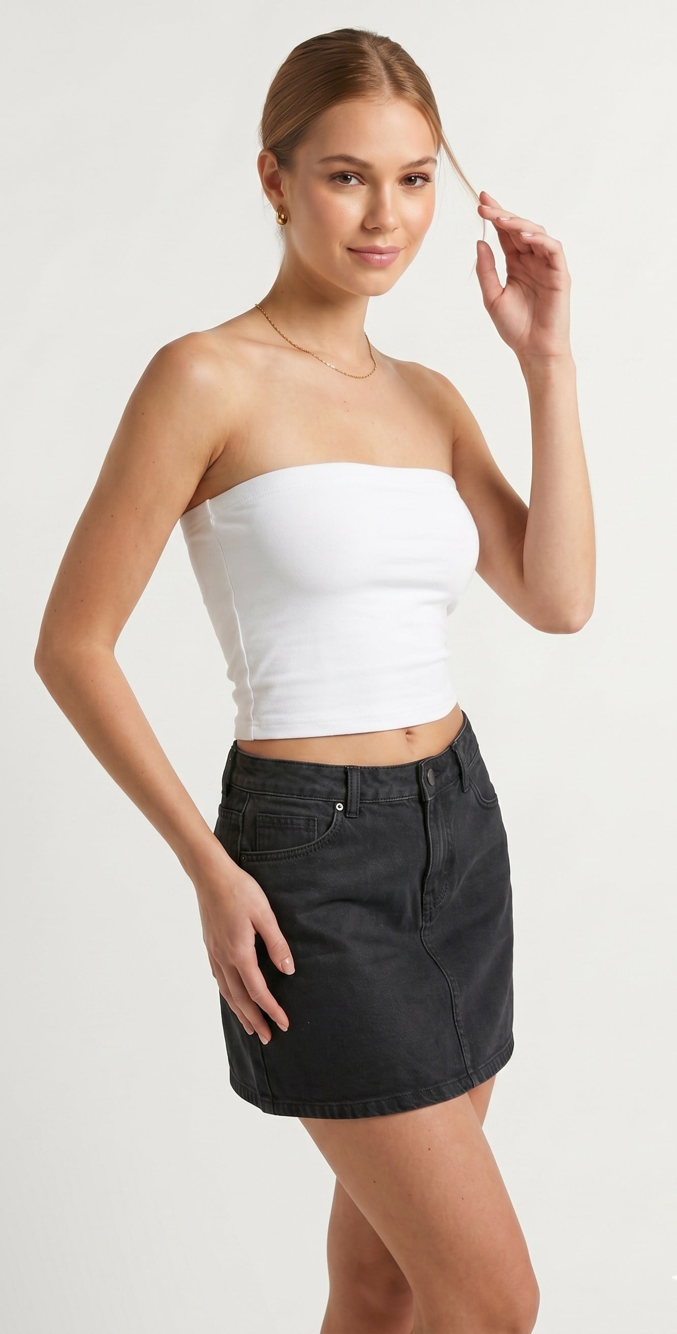 OLIVE-3846 STRAPLEZ BODY BEYAZ