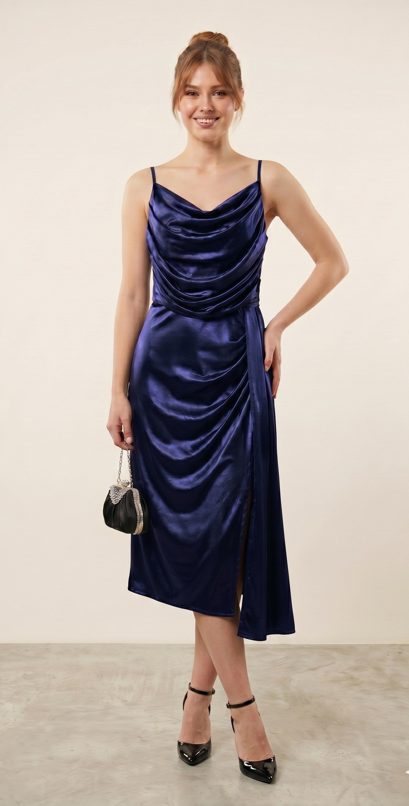 OLIVE-39608 ABİYE LACİVERT