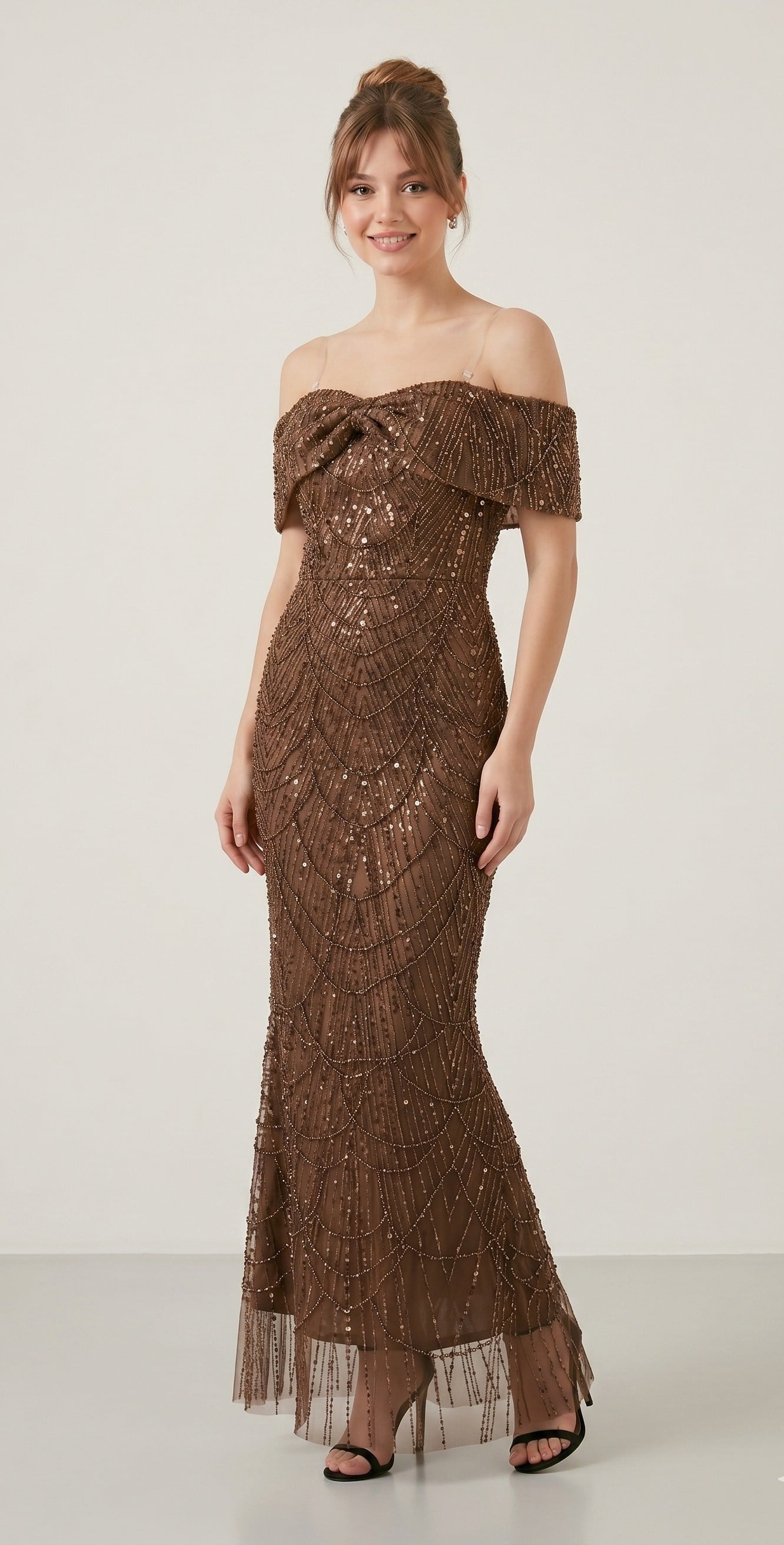 OLIVE-41128 ABİYE KAHVE
