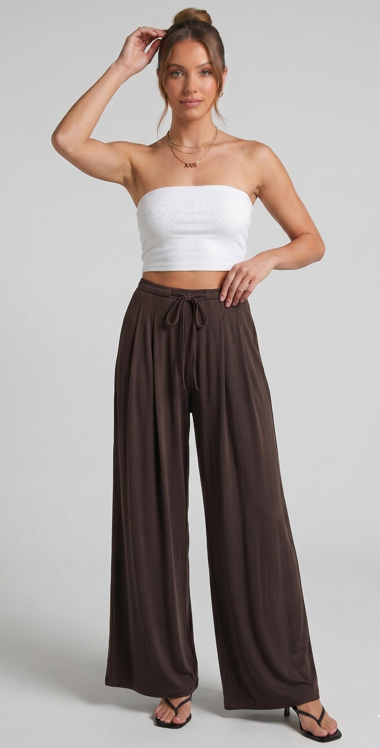 OLIVE-4908 BELLA PANTOLON KAHVE
