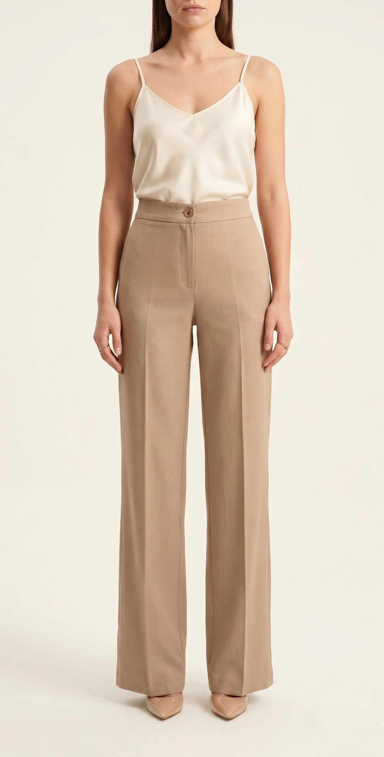 OLIVE-50714 PALAZZO PANT AÇIK KAHVE