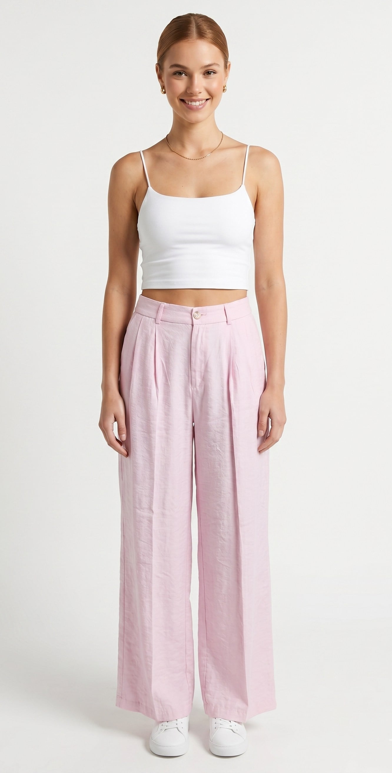 OLIVE-51113 PANTOLON PEMBE