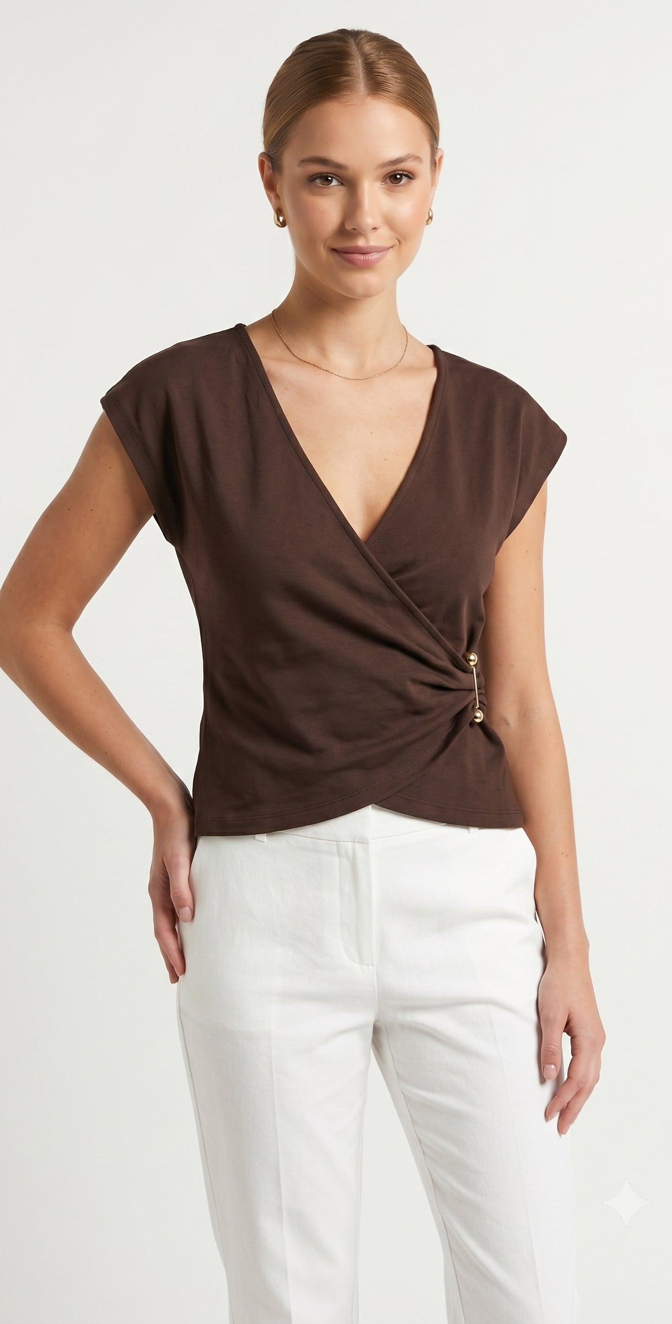 OLIVE-6904 TSHIRT KAHVE