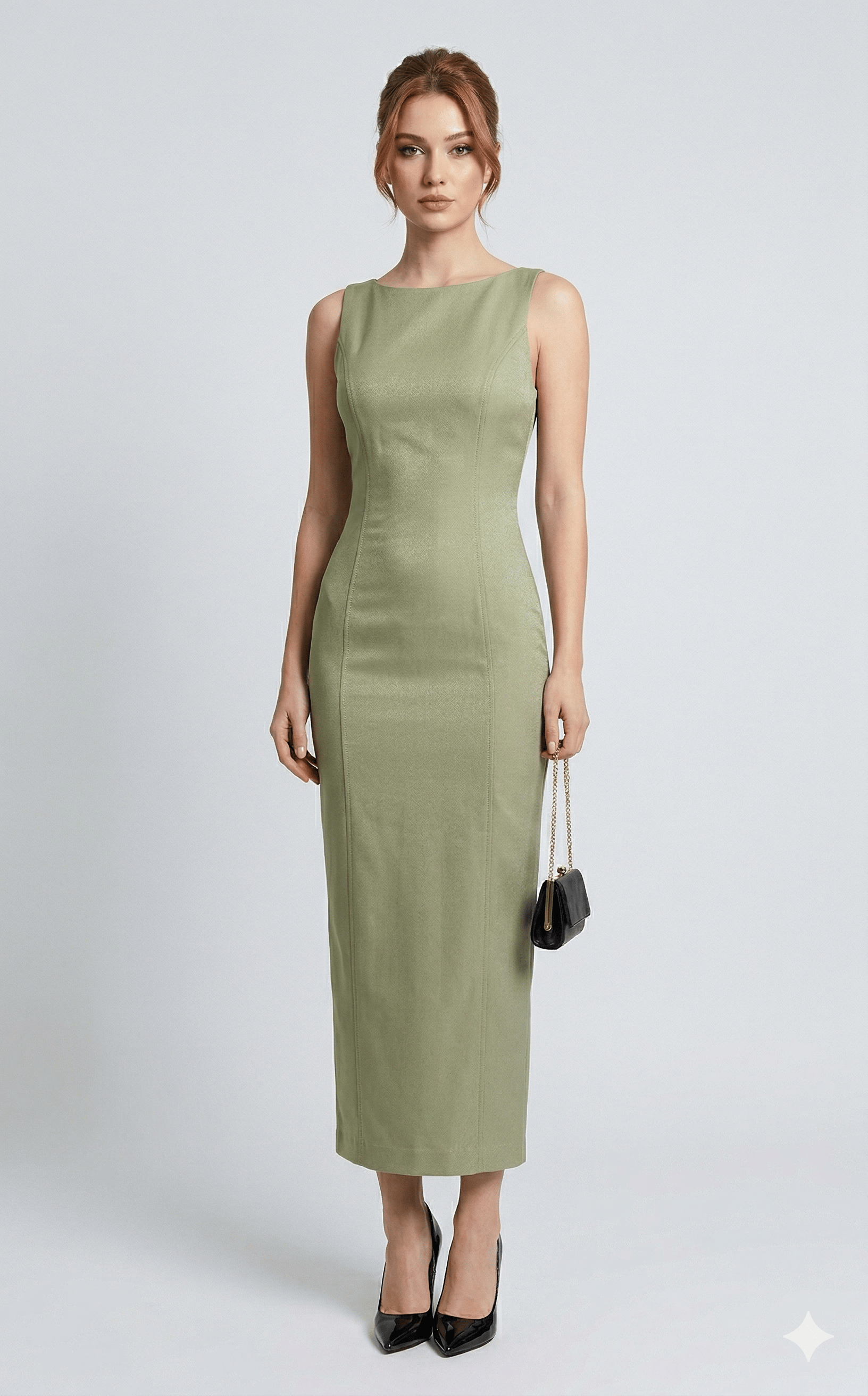 OLIVE-91099 MİDİ ELBİSE ÇAĞLA