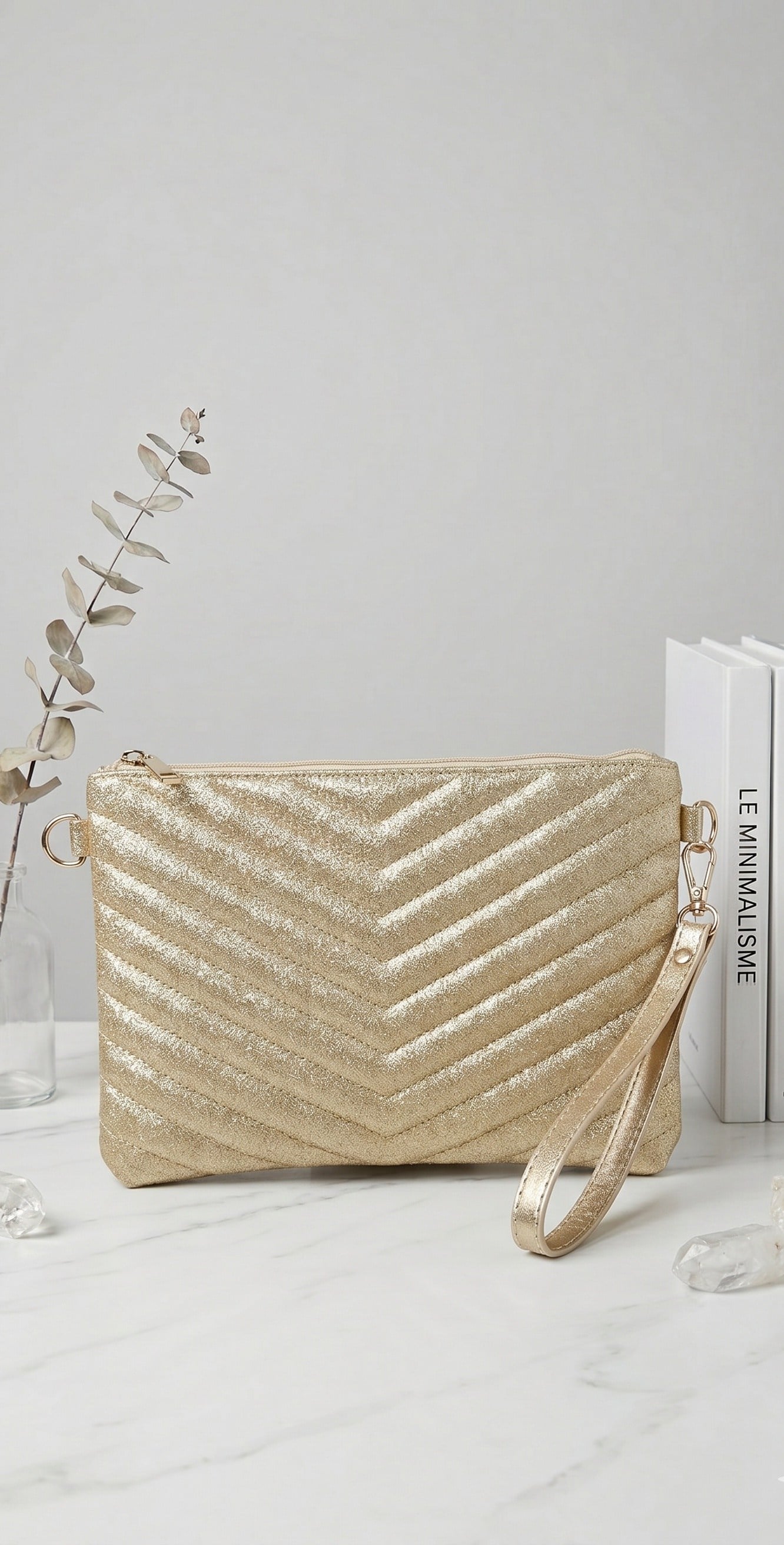 OLV-SİMLİ CLUTCH GOLD