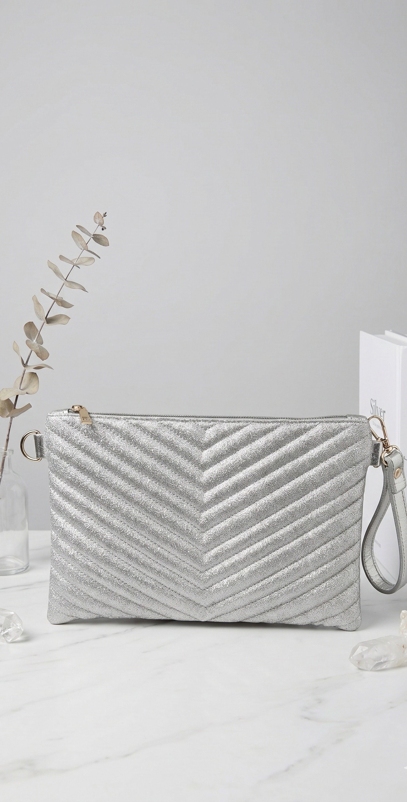 OLV-SİMLİ CLUTCH GÜMÜŞ