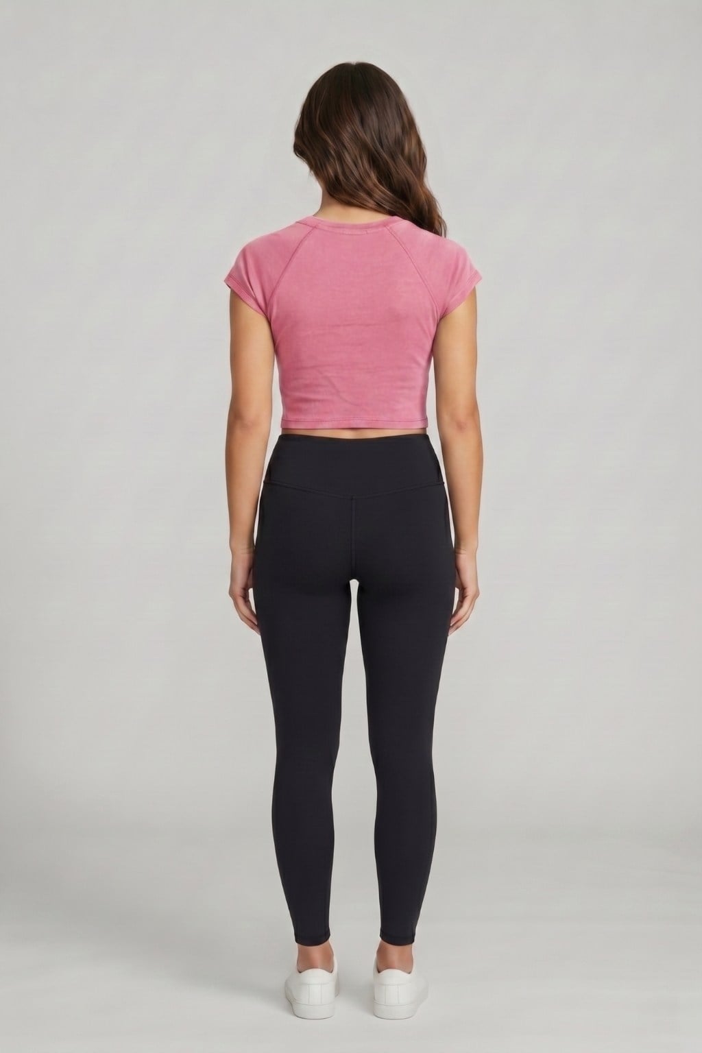 Kadın Basic Kısa Kollu Crop M4283 Pembe