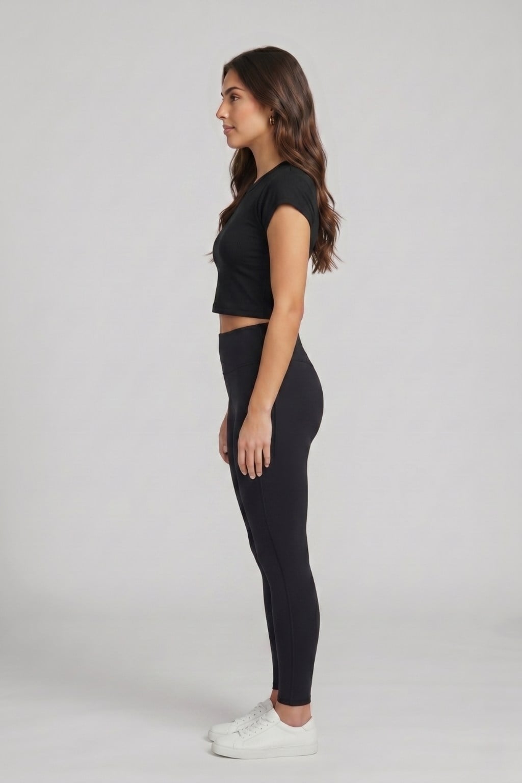 Kadın Basic Kısa Kollu Crop M4283 Siyah