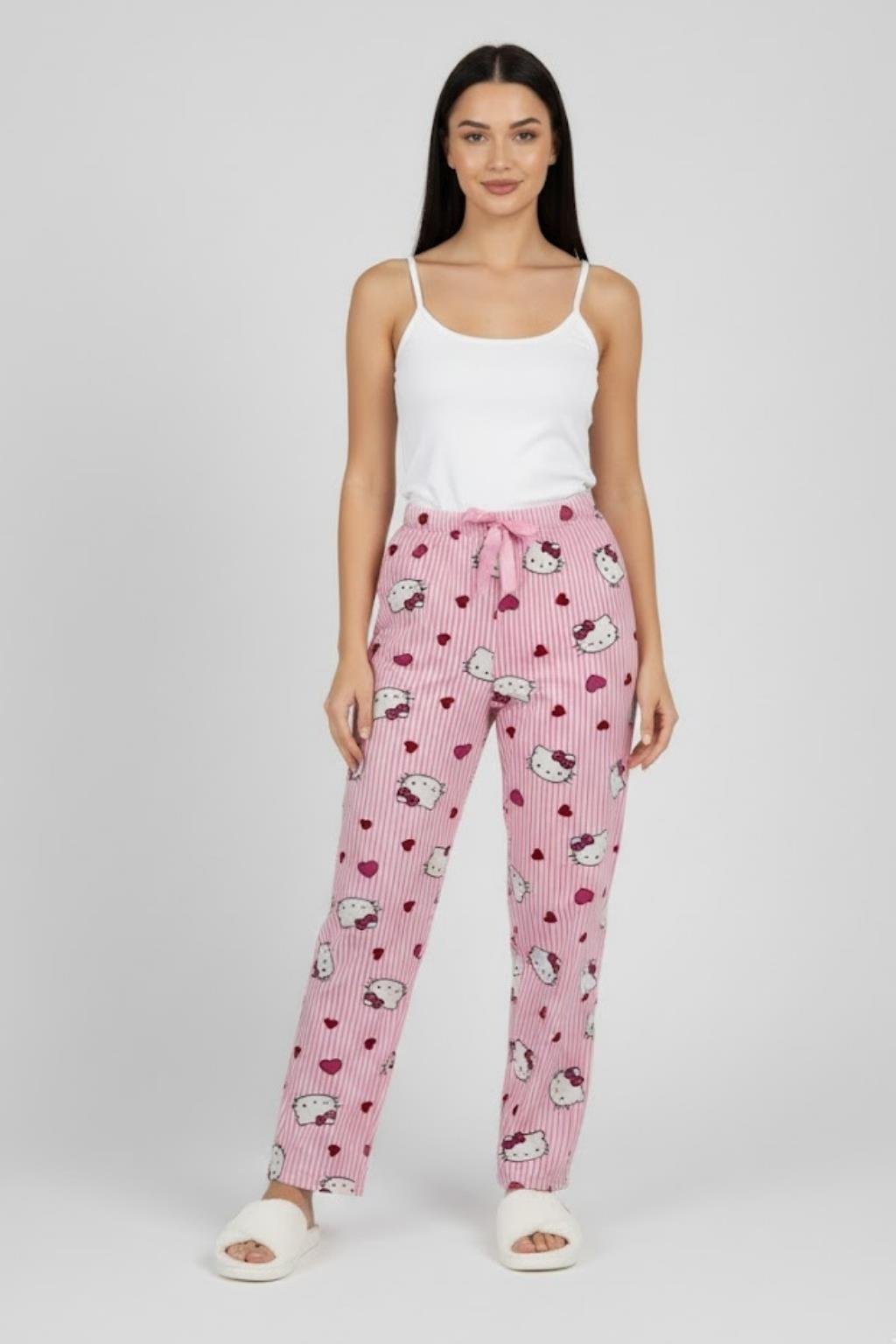 Kadın Pembe Karakter Desenli Pijama Altı M4533K26 Pembe