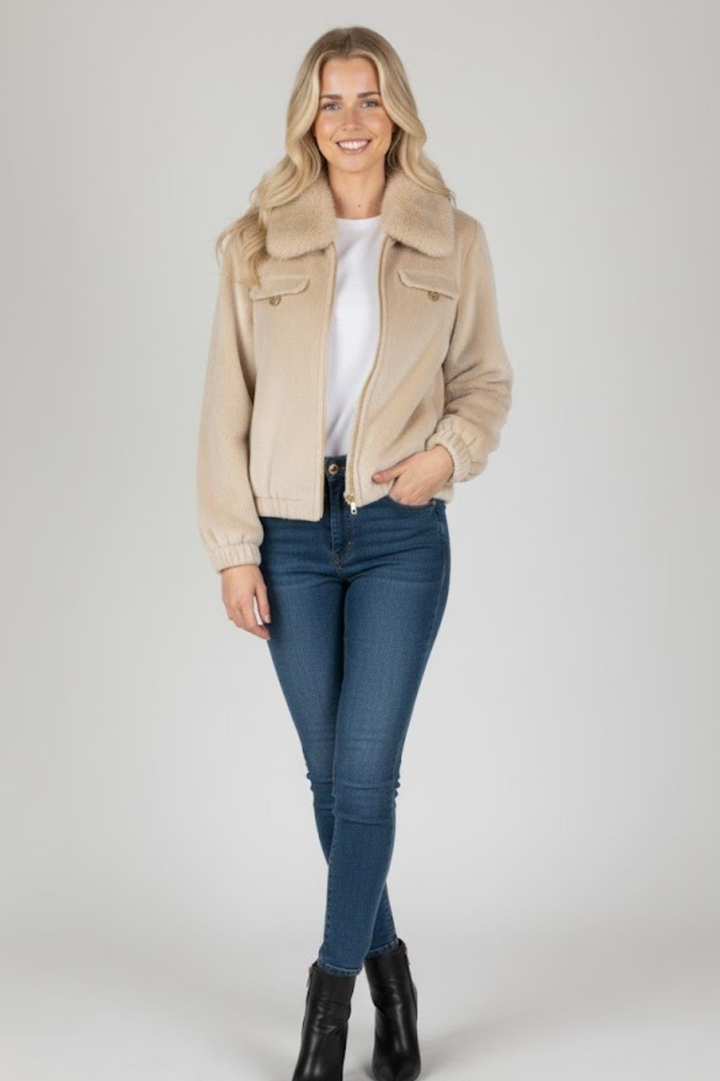Kürk Detaylı Fox Ceket M4798 Camel