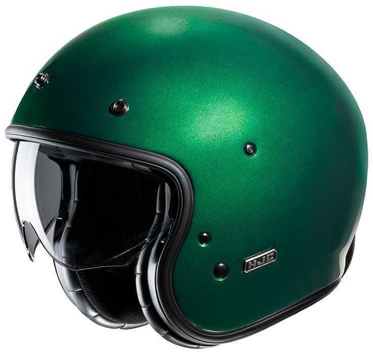 HJC V31 Koyu Yeşil Kask | Retro Güneş Vizörlü ECE 22.06Hjc V31 Koyu Yeşil Kask