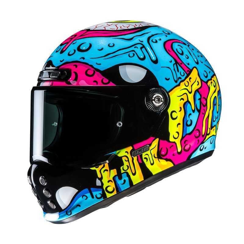 HJC V10 Kask Squeeze MC28 | Fiberglas Retro TasarımHjc V10 Kask Squeeze MC28