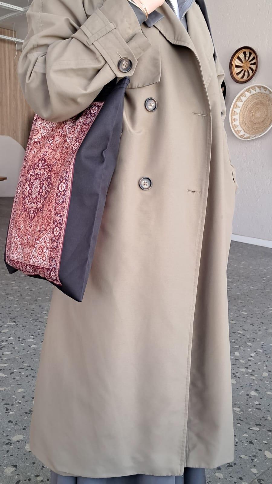 Bakır Etnik Kilim Desen Bez Çanta