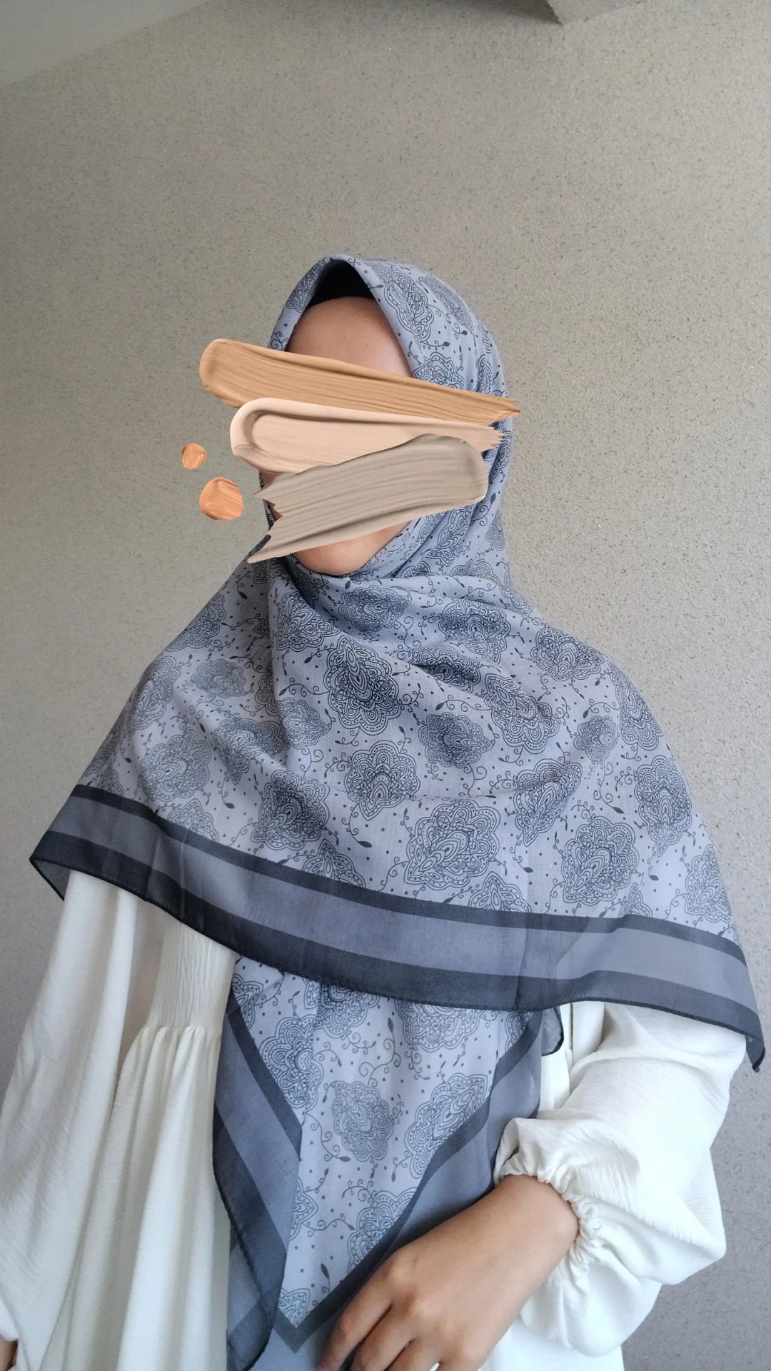 Damla Desen Büyük Boy Eşarp-Gri