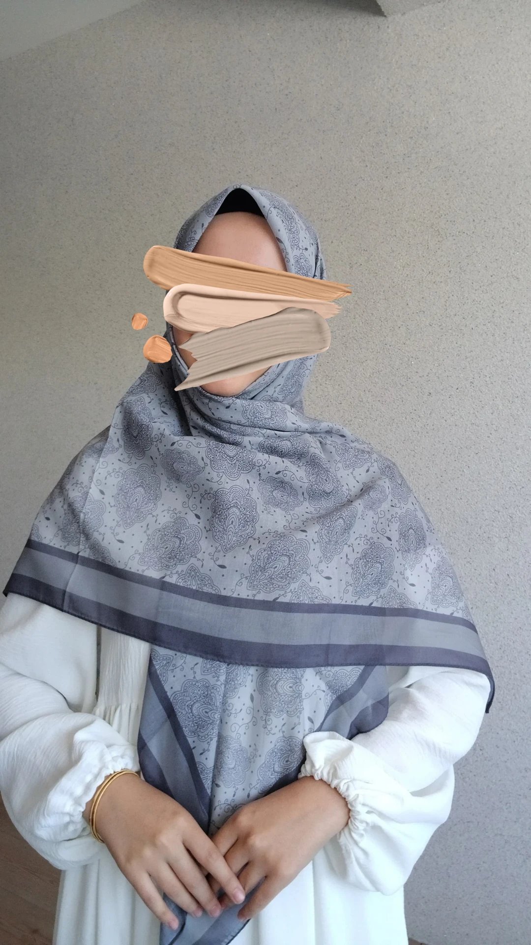 Damla Desen Büyük Boy Eşarp-Gri Lila 