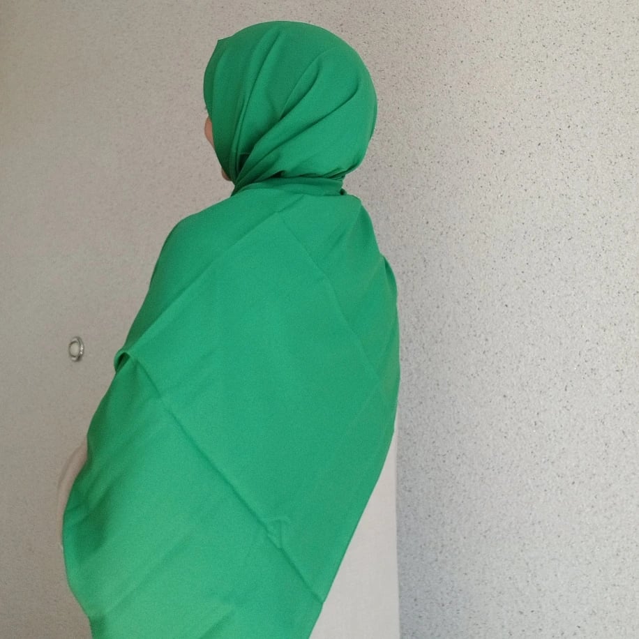 Düz Pamuklu Şal-Benetton Yeşili