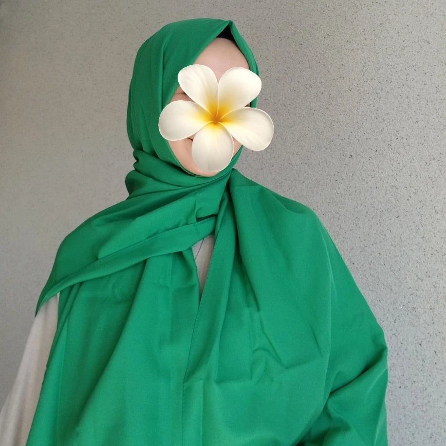 Düz Pamuklu Şal-Benetton Yeşili