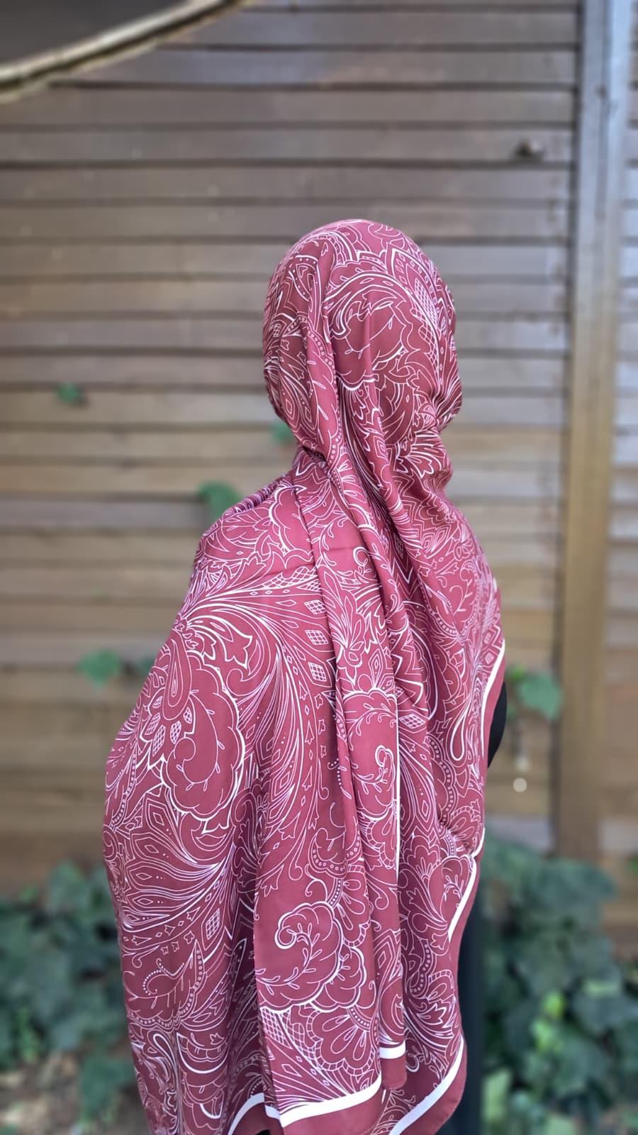 Etnik Desen Pamuklu Şal-Bordo